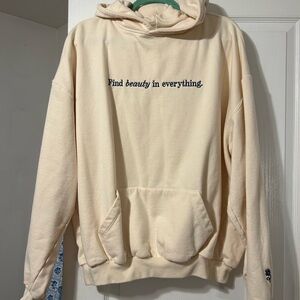 LONELY GHOST Cream Find Beauty in Everything Hoodie